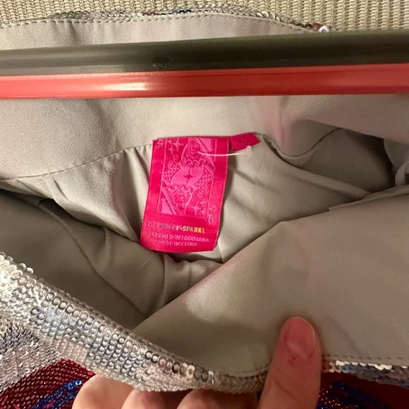 Queen of Sparkles Silver Butterfly Sequin Set - XS NWT - Picture 2 of 8